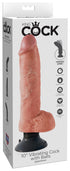 King Cock 10 in. Vibrating Cock with Balls Flesh